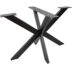 Bcelec 407004-B Support pied de table SPIDER en acier noir 85x85x71 Châssis de table Piétement meuble Pied en croix