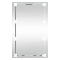 Maison Chic Miroir mural avec lumières LED | Miroir Décoration pour Maison Salle de Bain 40x60 cm verre rectangulaire -GKD22772