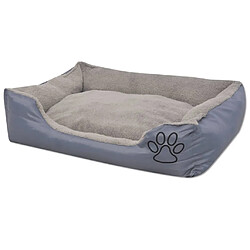 Maison Chic Niche Lit pour chien | Panier couchage pour chiens avec coussin rembourré Taille S Gris -GKD37576