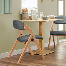 SoBuy FST92-SG Chaise Pliante en Bois avec Assise et Dossier Rembourrés Fauteuil Chaise pour Cuisine, Bureau