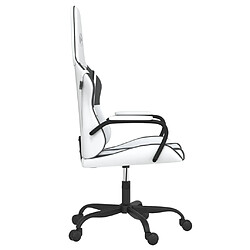 Acheter Maison Chic Chaise Gaming | Chaise de jeu de massage Ergonomique | Chaises de Bureau Blanc et noir Similicuir -GKD15859