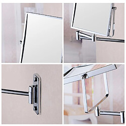 Universal Montage mural salle de bains miroir pliant espace aluminium miroir rétractable double face 3x loupe miroir de rasage | miroir de bain pas cher