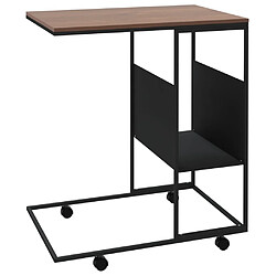 Acheter vidaXL Table d'appoint avec roues noir 55x36x63,5 cm bois d'ingénierie