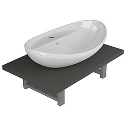 vidaXL Meuble de salle de bain en deux pièces Céramique Gris