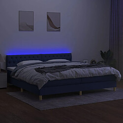 Avis vidaXL Sommier à lattes de lit et matelas et LED Bleu 200x200 cm Tissu