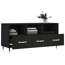 Acheter Maison Chic Meuble TV scandinave - Banc TV pour salon noir 102x36x50 cm bois d'ingénierie -MN33150