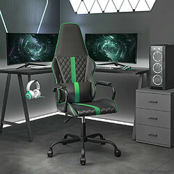 Maison Chic Chaise Gaming | Chaise de jeu de massage Ergonomique | Chaises de Bureau vert et noir similicuir -GKD64389