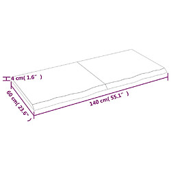 vidaXL Étagère murale 140x60x(2-4) cm bois de chêne massif non traité pas cher