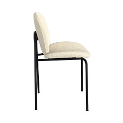 Acheter Rendez Vous Deco Chaise Iris en tissu bouclé beige et pieds en métal noir (lot de 2)