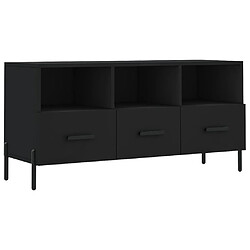 Maison Chic Meuble TV scandinave - Banc TV pour salon noir 102x36x50 cm bois d'ingénierie -MN34966