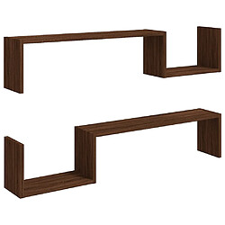 vidaXL Étagères murales 2 pcs Chêne marron 100x15x20 cm