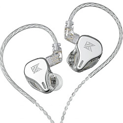 Universal Dispositif d'entraînement dynamique dans le casque casque musique haute fidélité casque sport avec câble plaqué argent avec microphone |(blanche)