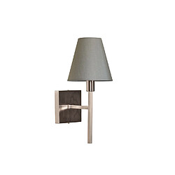 Elstead Lighting Applique murale à 1 ampoule, nickel brossé avec abat-jour gris