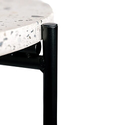 Avis INTEMPORA Table d'appoint ou Table gigogne en Terrazzo et Métal H.50 cm - Noir et Blanc