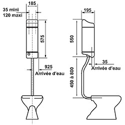 Regiplast - Réservoir avec tube coudé pour cuvette - Joker 500