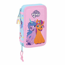 Plumier double My Little Pony Wild & free 12.5 x 19.5 x 4 cm Bleu Rose (28 pcs) 