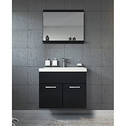 Auco Meuble de salle de bain de Montreal 02 - Armoire de rangement Meuble lavabo evier Meuble lavabo Noir brilliant 60x35 cm