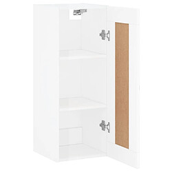 Acheter vidaXL Armoire murale blanc brillant 34,5x34x90 cm bois d'ingénierie