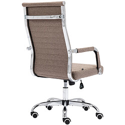 Avis Decoshop26 Fauteuil de bureau sur roulettes confortable hauteur réglable en tissu taupe cadre métal chromé BUR10580