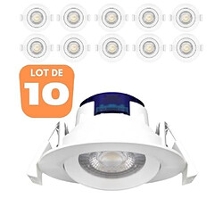 BRAYTRON Lot de 10 Spots LED encastrables rond blanc 5W IP20 4000K 