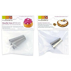 Scrapcooking Duo de douilles pâtissières - Choux 18 mm et St Honoré 