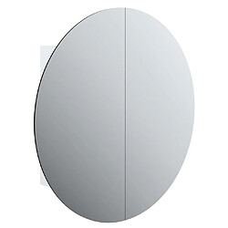 vidaXL Armoire de salle de bain miroir rond et LED Blanc 54x54x17,5 cm