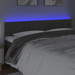 Avis Maison Chic Tête de lit scandinave à LED,meuble de chambre Gris foncé 200x5x78/88 cm Velours -MN67965