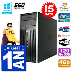 PC HP 6300 MT Intel Core i5-3470 RAM 4Go SSD 120Go Graveur DVD Wifi W7 · Occasion 