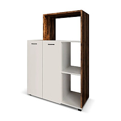 Armoire Multifonction Catter House Delfos 123 de 90x41x123cm 3 Compartiments, 2 Portes, 1 Étagère Intérieure à Hauteur Réglable 