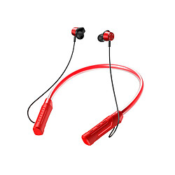 LUUCOZK Casque tour de cou RGB Cool Light Bluetooth 5.0 sans fil pour course à pied - Rouge