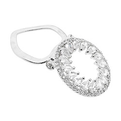 Acheter cercle creux fleur zircon anneau en mousseline de soie foulard clip boucle argent blanc