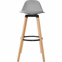 Toilinux 4 Tabourets de bar scandi Maxon - H. 92 cm - Gris