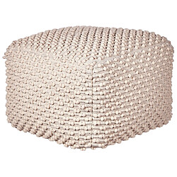 Beliani Pouf en coton taupe 50 x 50 cm KINGRI