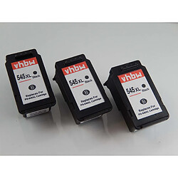 vhbw 3x Refill Cartouches d´encre pour imprimante en lot pour Canon Pixma MG2455, MG2550, MG2555, MG2900, MG2950, MX495 comme PG-545, PG-545XL. 