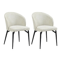 Vente-Unique Lot de 2 chaises en tissu et métal - Crème - GILONA de Maison Céphy 