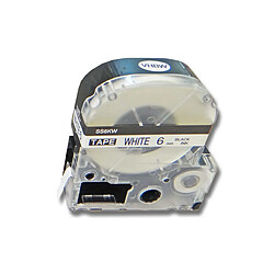 Cassette à ruban vhbw 6mm pour KingJim SR550, SR530, SR330, SR6700D, SR3900P. Remplace: LC-2WBN, SS6KW. 