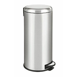 Wenko 22705100 Poubelle à pédale en Acier Inox Leman Easy Close, 30 litres, Satiné, 30,5 x 64 x 37,5 cm 