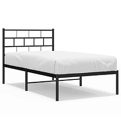 Maison Chic Lit adulte - Cadre de lit métal avec tête de lit,Structure du lit Contemporain pour chambre noir 100x190 cm -MN28018