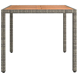 Avis vidaXL Table de jardin et dessus en bois Gris Résine tressée et acacia