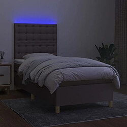 Acheter Sommier à lattes,Cadre à lattes de lit et matelas et LED pour Adulte Taupe 90x190 cm Tissu -MN84918