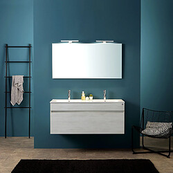 Kiamami Valentina MEUBLE DE SALLE DE BAIN MODERNE GRISE DE 120 CM AVEC DOUBLE LAVABO | SÉRIE SOLE