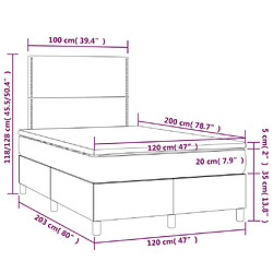 vidaXL Sommier à lattes de lit avec matelas Cappuccino 120x200 cm pas cher