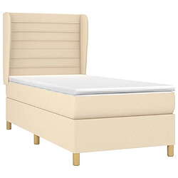 Avis Maison Chic Lit Adulte - Lit simple Lit à sommier tapissier avec matelas moelleux - Meuble de Chambre - Crème 100x200 cm Tissu -MN80514