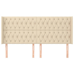 Avis Maison Chic Tête de lit scandinave avec oreilles,meuble de chambre Crème 183x16x118/128 cm Tissu -MN58674