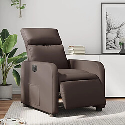 Maison Chic Fauteuil Relax pour salon, Fauteuil inclinable électrique Marron Similicuir -GKD38019