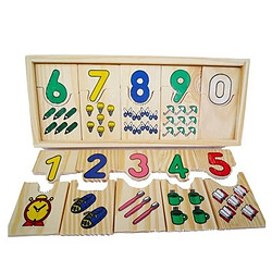 Totalcadeau Puzzle fabriqué en bois chiffres à associer jeu Montessori