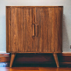 Artisan Furniture Cabinet en bois massif noyer rayé, rangement salon ou chambre