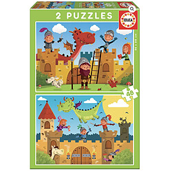 Educa Borras 2 puzzles 48 pieces chevaliers et dragons 