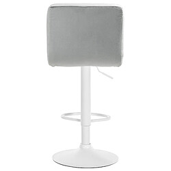 Decoshop26 Lot de 2 tabourets de bar en velours gris avec coutures décoratives pied en trompette métal blanc 10_0004403 pas cher