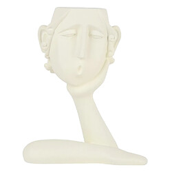 Abstrait Visage Humain Résine Vase Sculpture Porte-Stylo Boîte De Rangement Décor À La Maison Blanc Sculpture grecque Vase Statue résine succulente mignonne